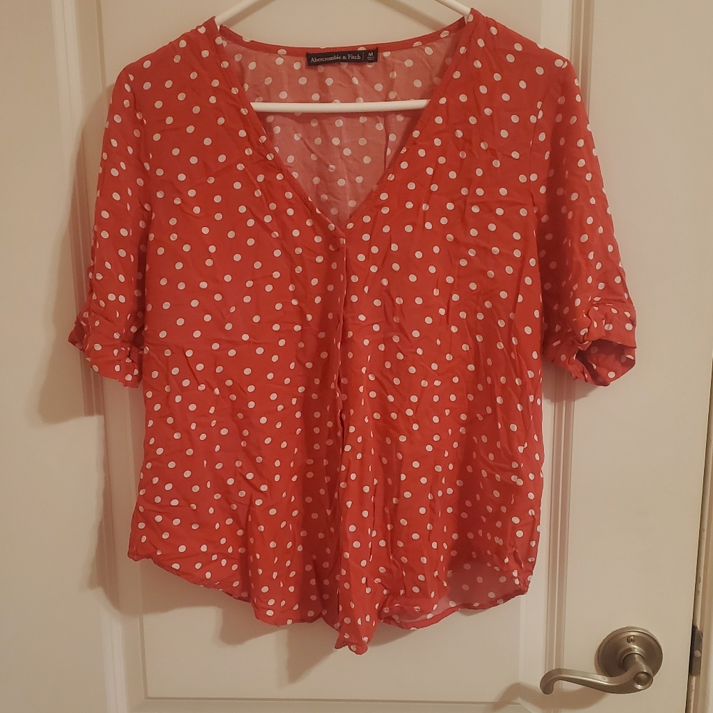 Abercrombie and Fitch Pink Polka Dot Top